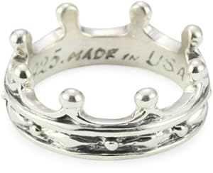 King Baby Men's Toggle Crown Sterling Silver Ring, Size 10