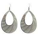 Silver Tone Teardrop Disc Earrings