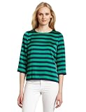 Vince Camuto Women’s 3/4 Sleeve Bold Stripe Blouse, Viridas, 6
