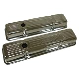 1958-86 Chevy Small Block 327 Tall Steel Valve Covers - Chrome w  327 Logo by CFR Performance