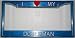 Blue Glitter I Love My Doberman License Plate Frame