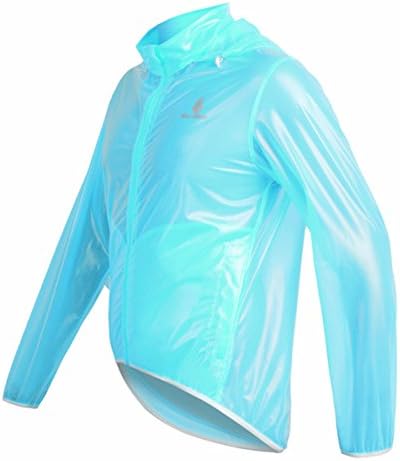 Lottoway Women's Hooded Waterproof Cycling Rash Guard Raincoat Outwear Jacket XXL Blue