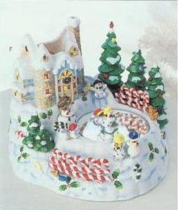 Partylite Snowbell Candle Holder with Skating Rink