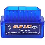 ELM327 Latest Version V2.1 Bluetooth Super Mini ELM327 OBD2 II Scan Tool Car Auto Diagnostic Tool for Windows (blue)