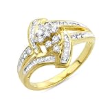 0.50 Carat Diamond 10K Yellow Gold Ring Size-7