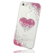NOVA CASE ® Chic Series 3D Bling Crystal iPhone Case for iPhone 5- Pink Faded heart