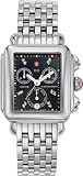 Michele Woman's MWW06P000015 Deco Day Black Diamond Dial Stainless Steel Bracelet Watch