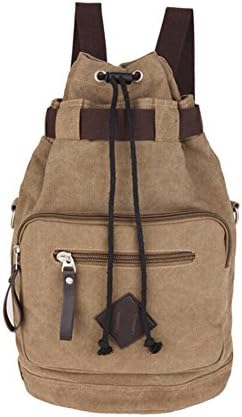 Men's backpack / canvas bucket bag / outdoor leisure bag-gray