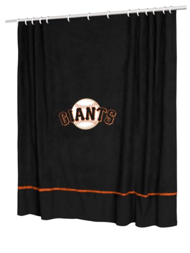 Best Quality Sidelines Shower Curtain - New York Giants MLB /Color Black Size 72 X 72