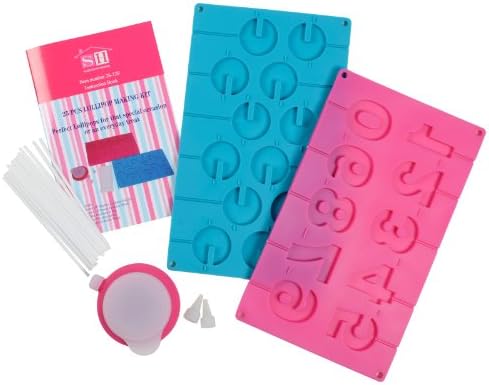 Sherwood Home Non Stick Silicone Number Mould Chocolate Lollipop Frozen Ice Lolly Making Kit