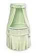 Badger Basket Elite Oval Baby Bassinet with Sage Dots Bedding