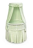 Badger Basket Elite Oval Baby Bassinet with Sage Dots Bedding