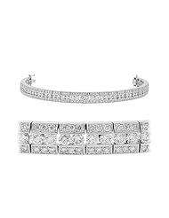 Diamond Bracelet - Pave 18k White Gold Tennis Bracelet