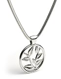 Sterling Silver Round Hana Design Pendant, 17 by Zina