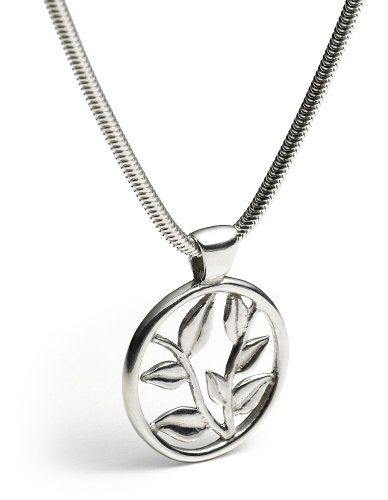 Sterling Silver Round Hana Design Pendant, 17 by Zina