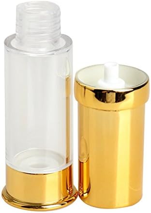 Cosmetic Vacuum Flask Pump Bottle Gold Cap for Perfume Essence Lotion (0.61inch)