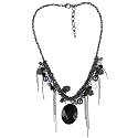 Rocker Pearl and Obsidian Bead Necklace