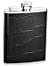 Black Crocodile Leather Hip Flask in Gift Box w/ Funnel