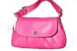 Coach Large Soho Pleated Magenta Pink Leather Flap Handbag 13729