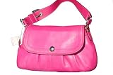 Coach Large Soho Pleated Magenta Pink Leather Flap Handbag 13729