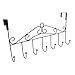 Marrywindix 7 Hooks Metal Over the Door Rack Hanger Hooks Organizer Black