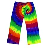 Rainbow tie-dye tiedye capri pants capris available in 5 adult sizes XS-XL tie cord waist