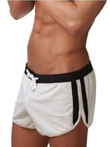 Demarkt® Maillot de bain/ Boxer Trunks Shorts/ Pantalon Court de Sport/ Short de bain pour Hommes - Blanc - Taille S/M/L (S)