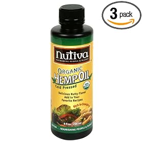 Nutiva Organic Hempseed Oil, 8-Ounce Unit (Pack of 3)