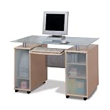 New Natural Finish Modern Computer Desk Office Table Work Station by visiondecor Furniture