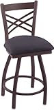 Catalina 25'' Bar Stool with Bronze Finish, Allante Black Vinyl Seat