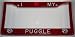 Paw Prints Red Glitter I Love My Puggle Frame