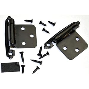 Semi-concealed Cabinet Hinge, Flush, Oil Rubbed Bronze, self-closing.