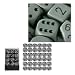 Chessex 25810 - Würfelset opaque grau/schwarz, 36 6-seitige Würfel (12mm)