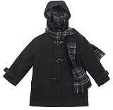 Rothschild Boys Wool Toggle Coat with Matching Scarf - Hooded