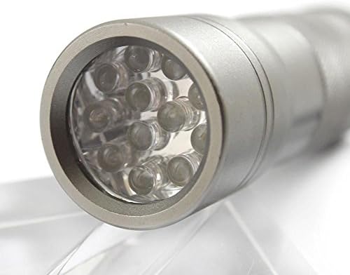ArlyBaba UV Ultra Violet Blacklight 12 LED Flashlight Torch Lamp Light Leak Detection Silver
