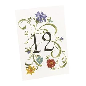 Jean M. Table Number Cards 1-48 - Floral by Card Tables
