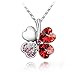 Blue Chip Unlimited Sparkling Colored Heart Shaped Clover Charm Necklace