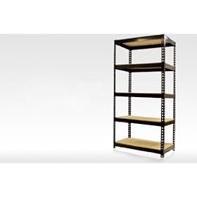  New 5 Shelf Steel Storage Rack Home Garage Storage With Wood Board Tops