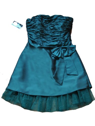 Damen Abendkleid Ballkleid Cocktailkleid kurz KN010 petrol Gr. XL / 40