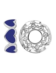 Storywheel® Navy Blue Enamel Hearts Bead / Charm