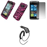 EMPIRE Hot Pink and Black Zebra Stripes Design Hard Case Cover + Screen Pro ....
