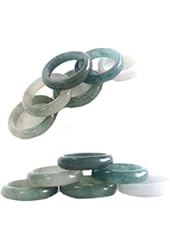 KARATGEM Green Jadeite Jade Ring 6 mm band Ring US Size 4-10 6JRMC