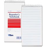 TOPS Reporter's Notebook, Gregg Rule, 4 x 8 Inches, White, 70 Sheets Each, 4-Count (80304)