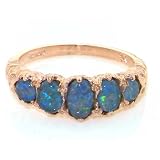 14K Rose Gold Ladies 5 Stone Opal English Victorian Style Ring - Finger Sizes 5 to 12 Available