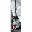 Paris Girl (Eiffel Tower, Door) Art Poster Print - 21x62