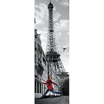 Paris Girl (Eiffel Tower, Door) Art Poster Print - 21x62