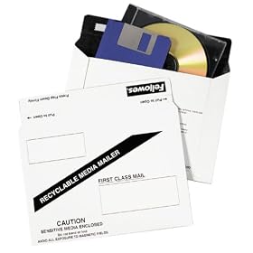 Fellowes DM100010 Paper Data Mailer White for CD, Zip Catridge, or Floppy Disk (10-Pack)