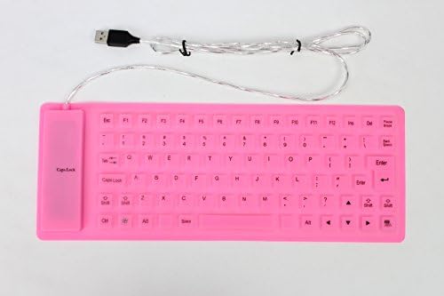 Bodu High Quality USB 2.0 85 keys Silicone Roll Up Foldable PC Computer Keyboard (Color:Pink)