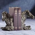 Horse Bookends: Horse Head Bookends with Antique Bronze Color Finish