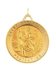 Clevereves 14K Yellow Gold 29.00 mm Saint Christopher Medal